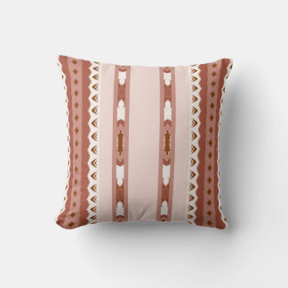 Blush Tribal Stripes – Rose Brow Geometric Throw Pillow