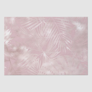 blush tropical foliage rose gold faux foil tissue paper