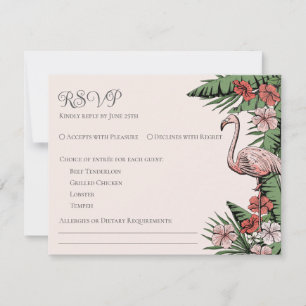 Blush Tropical Wedding RSVP Card