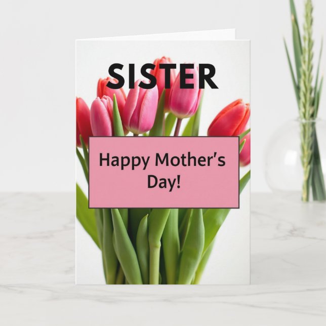 Blush Tulip Mothers Day Card (Front)