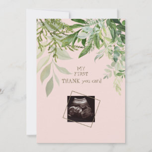 Blush Ultrasound Girl Funny Baby Shower Thank You 