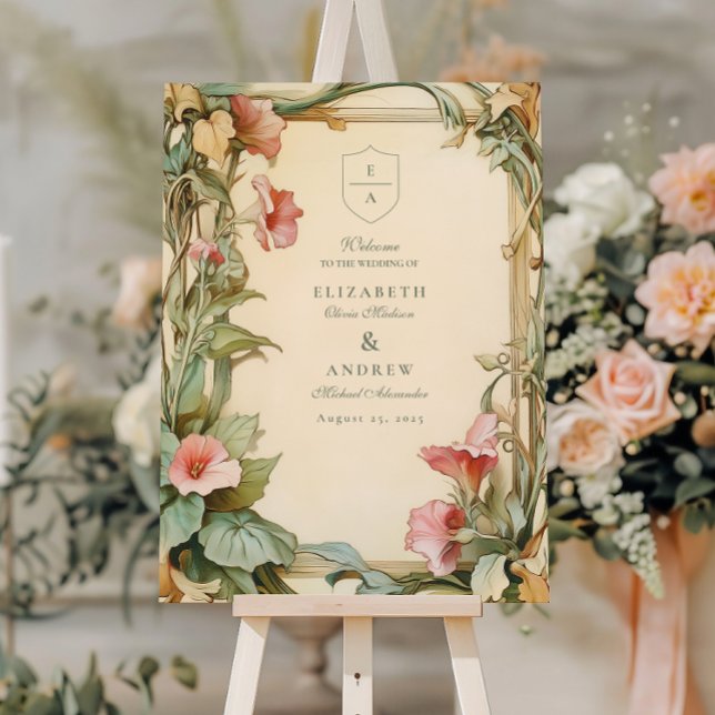 Blush Vine Frame wedding Foam Board (Creator Uploaded)