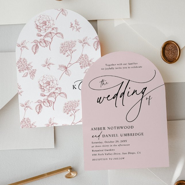 Blush Vintage Floral Arch Wedding Invitation (Creator Uploaded)