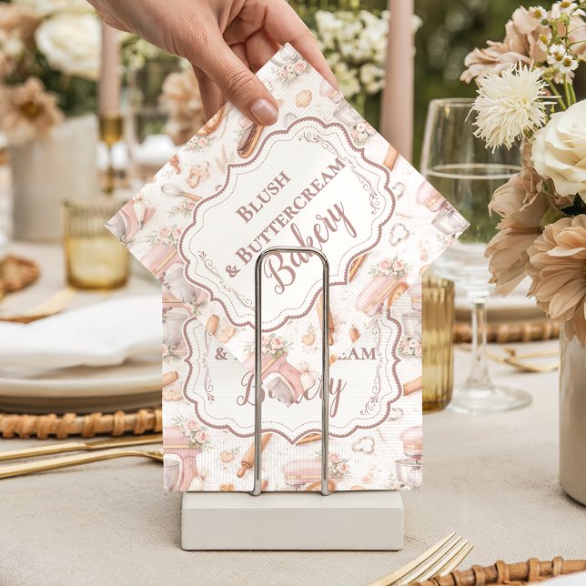 Blush Vintage Patisserie Bakery Business Napkins (Creator Uploaded)