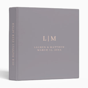 Blush Violet Wedding Album Personalized Monogram 3 Ring Binder