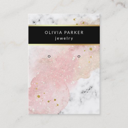 Blush Watercolor and Marble  Earring Display Card