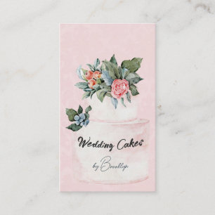 Blush Watercolor Bakery Confectioner Identity Business Card