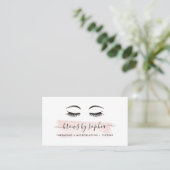 Blush Watercolor Brow Services Business Card (Standing Front)