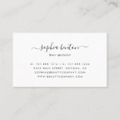 Blush Watercolor Brow Services Business Card (Back)
