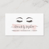 Blush Watercolor Brow Services Business Card (Front)