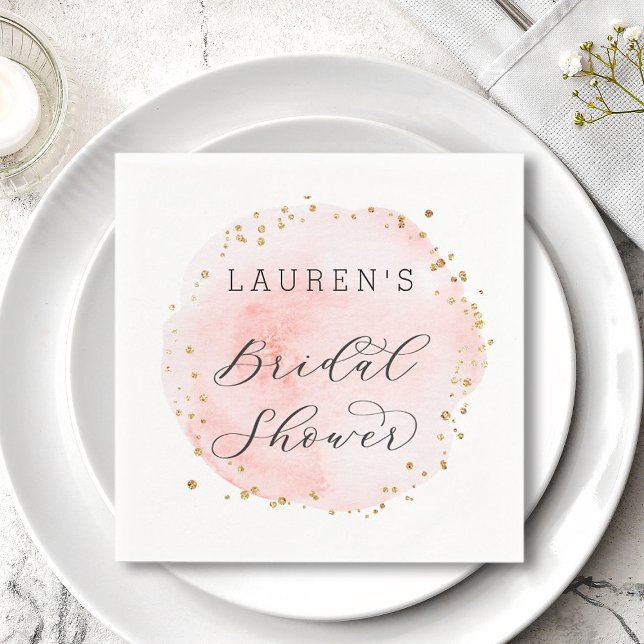 Blush Watercolor Circle Bridal Shower Napkins (Creator Uploaded)