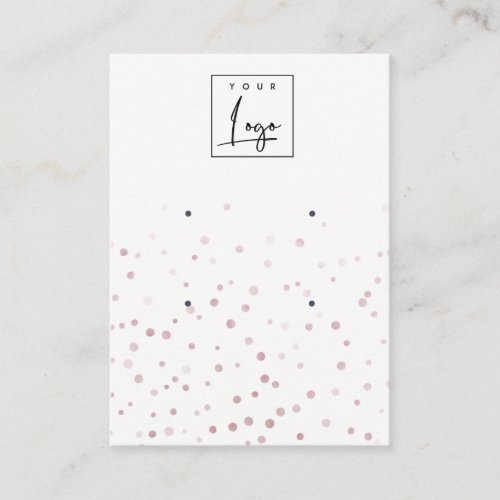 Blush Watercolor Confetti 2 Stud Earring Display Business Card