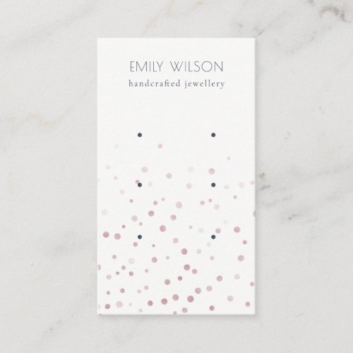 Blush Watercolor Confetti 3 Stud Earring Display Business Card