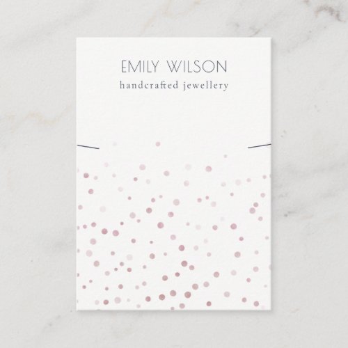 Blush Watercolor Confetti Band Necklace Display Business Card