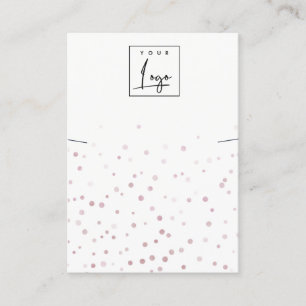 Blush Watercolor Confetti Band Necklace Display Business Card