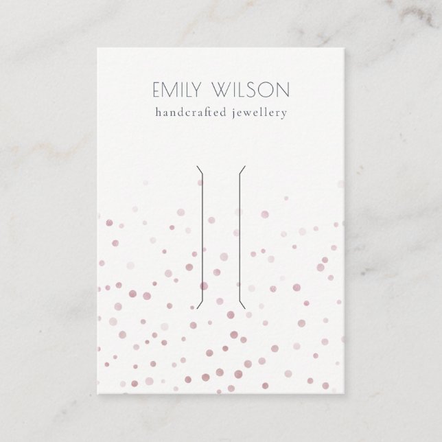 Blush Watercolor Confetti Hair Clip Display Business Card (Front)