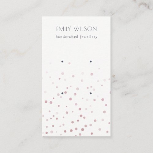 Blush Watercolor Confetti Stud Earring Display Business Card