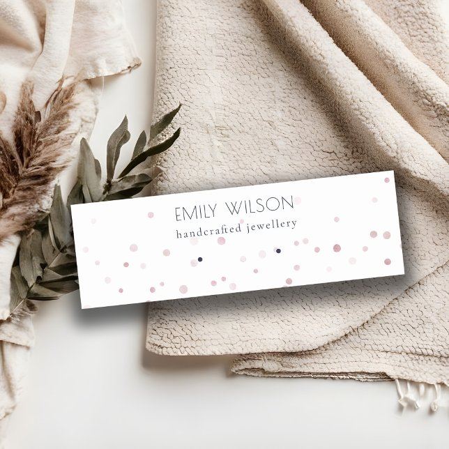 Blush Watercolor Confetti Stud Earring Display Mini Business Card (Creator Uploaded)