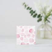 Blush watercolor drops lip product distributor square business card (Standing Front)