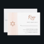Blush Watercolor | Faux Rose Gold Bat Mitzvah RSVP Card<br><div class="desc">This trendy Bat Mitzvah rsvp response card features a blush pink watercolor look,  with faux rose gold modern handwritten script and Star of David.</div>