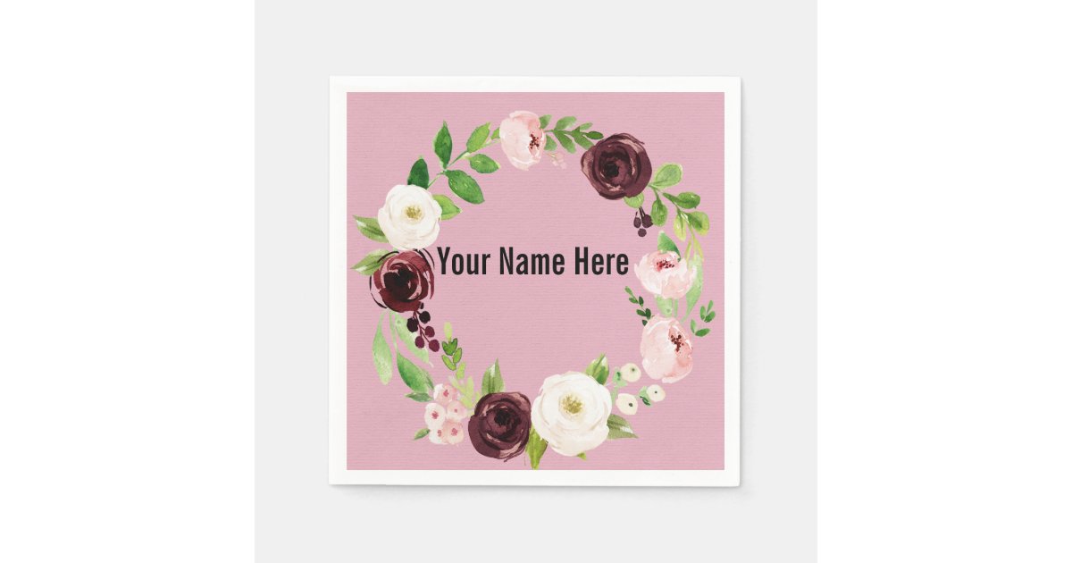 Blush Watercolor Floral Baby Shower Napkins Zazzle