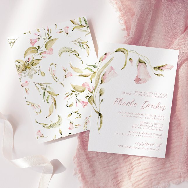 Blush Watercolor Floral Bridal Shower Invitation (Creator Uploaded)
