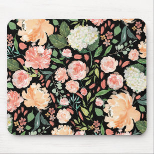 Blush Watercolor Floral Custom Color Mouse Pad