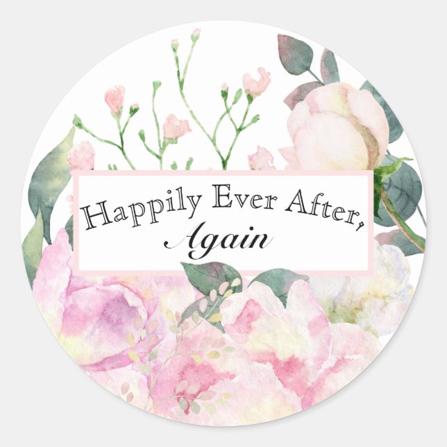 Blush Watercolor Floral Envelope Seal Stickers (Front)