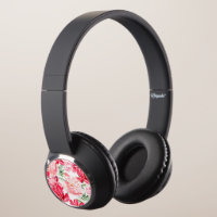 Blush Watercolor Floral Pattern Headphones