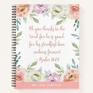 Blush Watercolor Floral Pretty Gratitude Journal