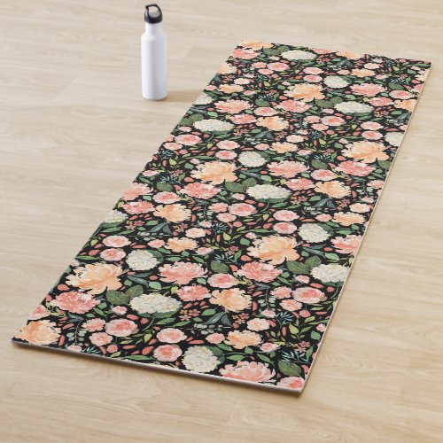 Blush Watercolor Floral Yoga Mat