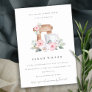 Blush Watercolor Mixer Floral Recipe Bridal Shower Invitation