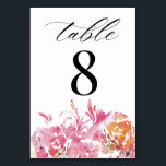 Blush Watercolor Modern Wedding  Table Number<br><div class="desc">Blush Watercolor Modern Wedding Table number</div>