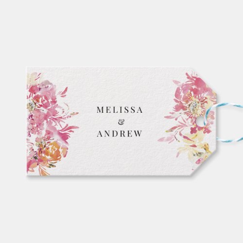 Blush Watercolor Modern Wedding Thank You Gift Tags