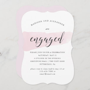 Blush Watercolor Swatch Wedding Engagement Party Invitation