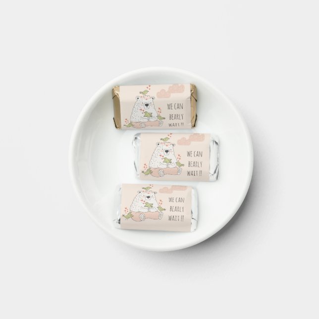 Blush We Can Bearly Wait Bear Birds Baby Shower Hershey's Miniatures (Plate)