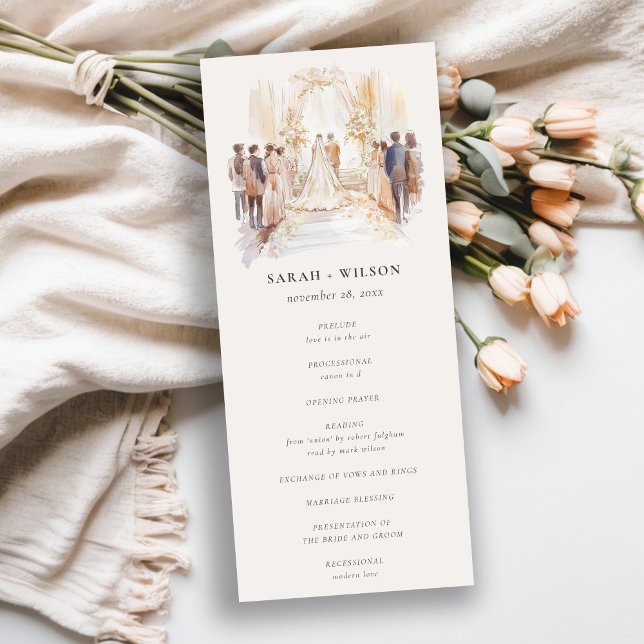 Blush Wedding Canopy Ceremony Wedding Program (Creator Uploaded)