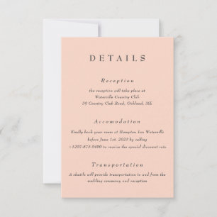 Blush Wedding Details Qr Code Enclosure Card