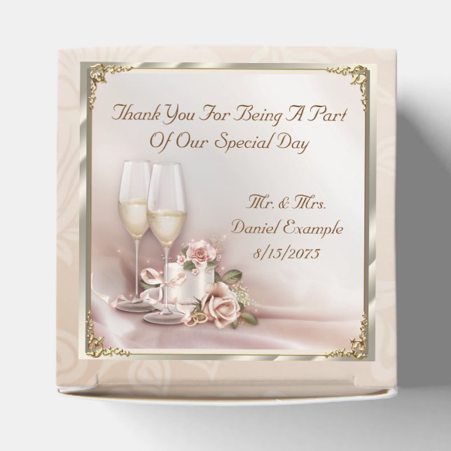Blush Wedding Favor Gift Boxes (Top)