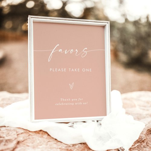 Blush Wedding Favors Sign Boho Pink Favor Sign