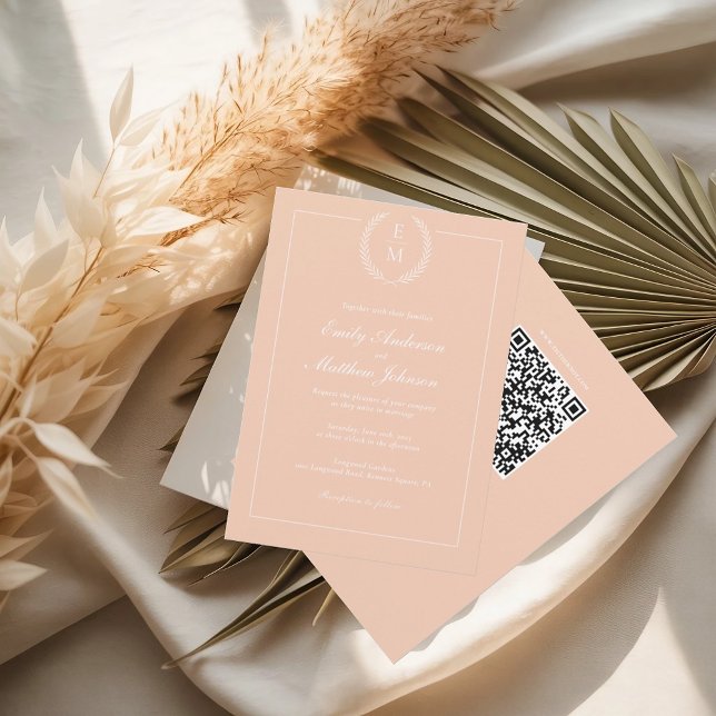 Blush Wedding Invitation QR Code (Creator Uploaded)