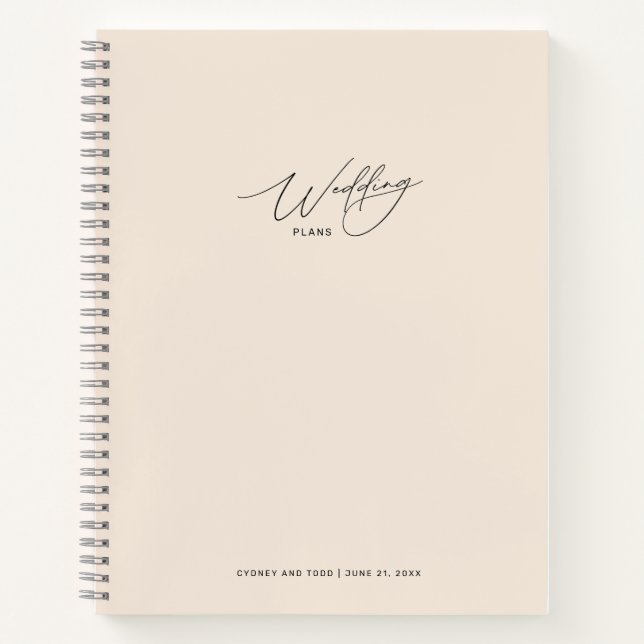 Blush Wedding Plans Notebook (Front)