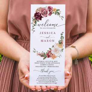 Blush Wedding Program Rustic Country Boho