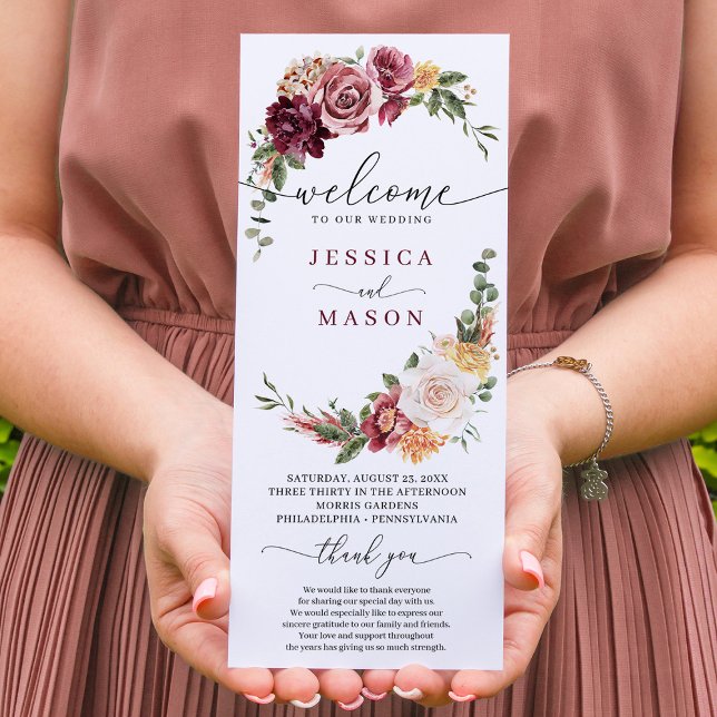 Blush Wedding Program Rustic Country Boho (Creator Uploaded)