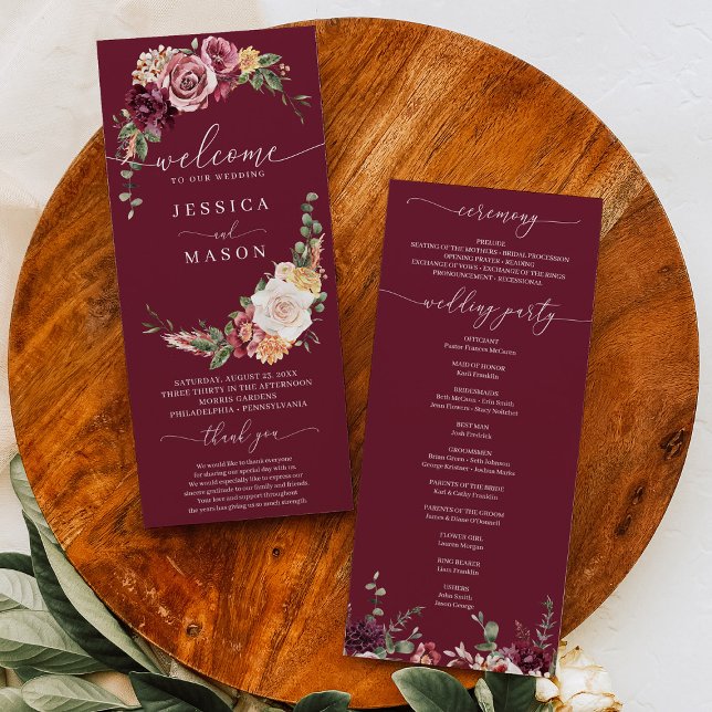 Blush Wedding Program Rustic Country Boho (Creator Uploaded)