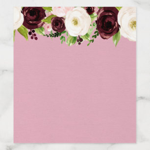 Blush Wedding Rose Floral Leaf Envelope Liner