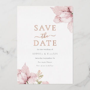 Blush Wedding Rose Gold Save The Date Foil Invitation