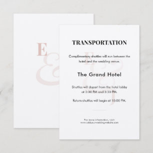 Blush Wedding Shuttle Details Enclosure Card