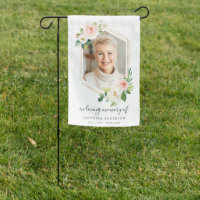 Blush White Bloom Gold Hexagon Grave Stone