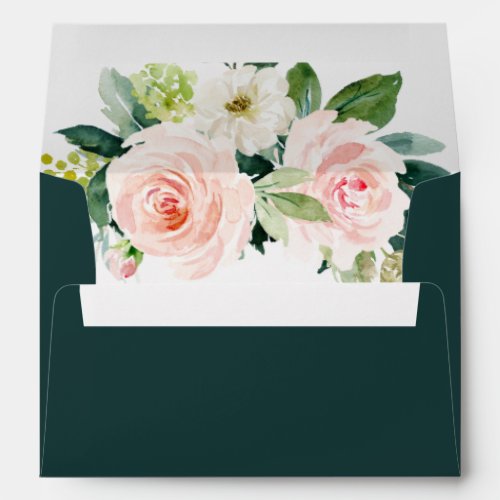 Blush White Bloom Pre_Printed Address 5x7 Envelope